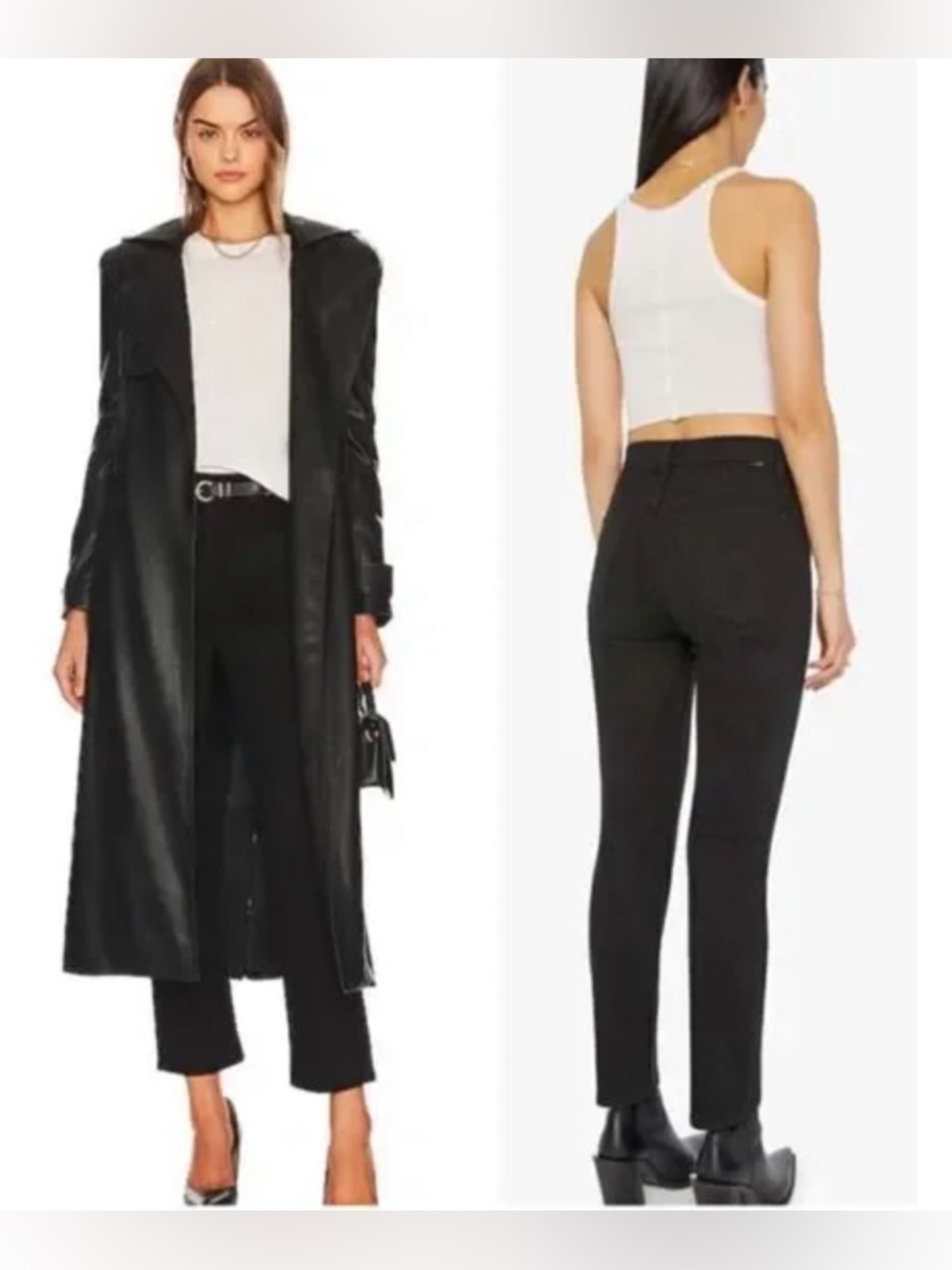 MOTHER Black Ankle Crop Jeans